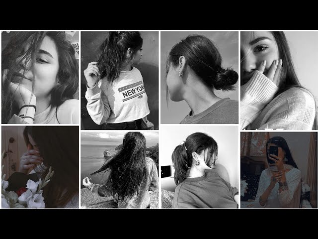 Aesthetic Hidden Face Girl Pic Black and White