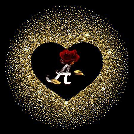 Stylish Alphabet Wallpaper Heart A Name DP 🌹