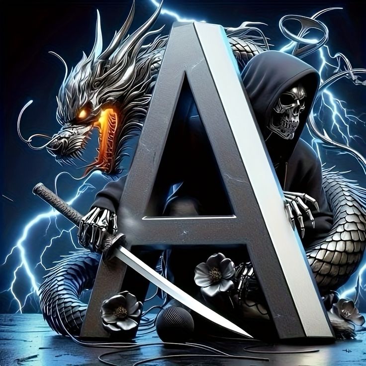 3D Alphabet A Name Image ✨