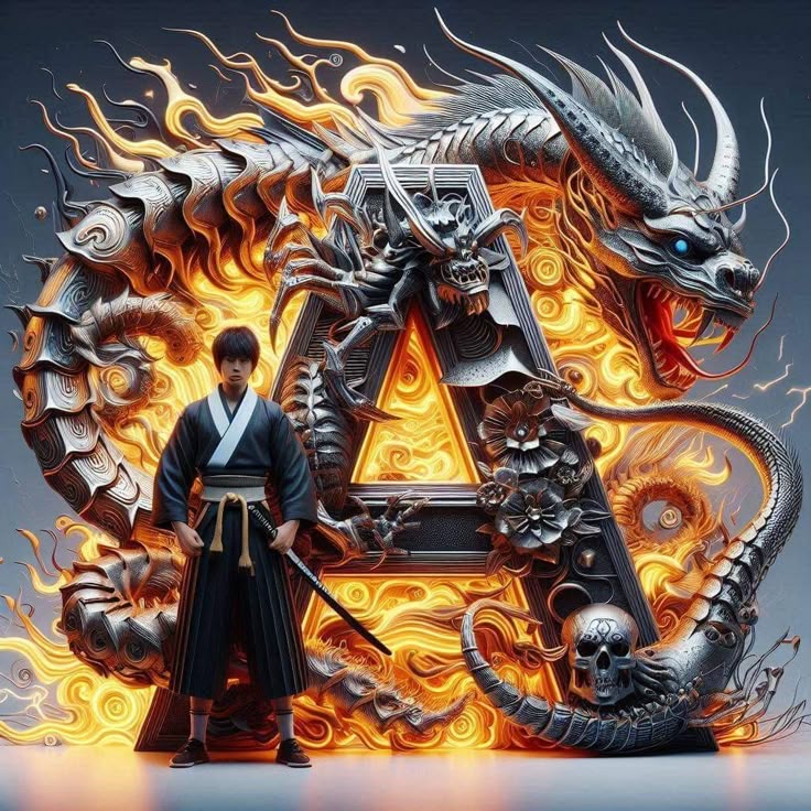 3D Alphabet A Name Image ✨