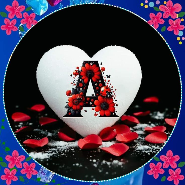 Stylish Alphabet Wallpaper Heart A Name DP 🌹
