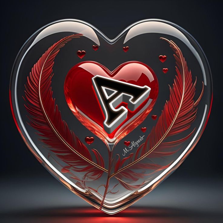 Stylish Alphabet Wallpaper Heart A Name DP 🌹